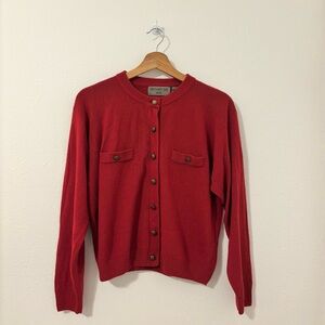 Signature Expressions Vintage Red Button-Up Cardigan